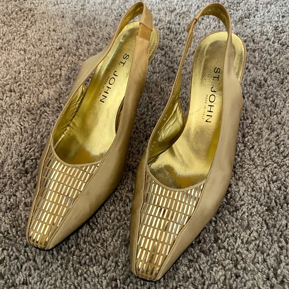St. John Vintage Gold Slingback Women's Shoes